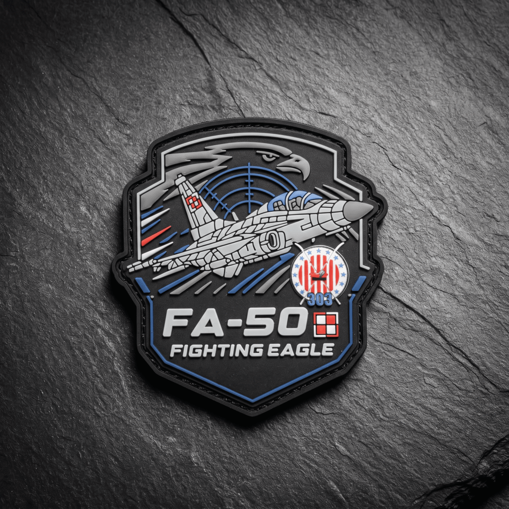 naszywka gumowa z napisem : FA-50 Fighting Eagle