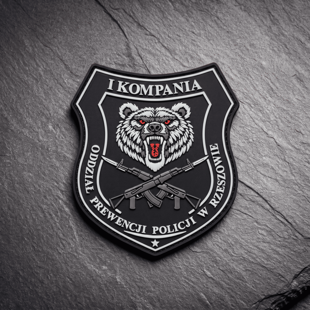 naszywka PVC z napisem: I Kompania oddział prewencji policji w Rzeszowie
